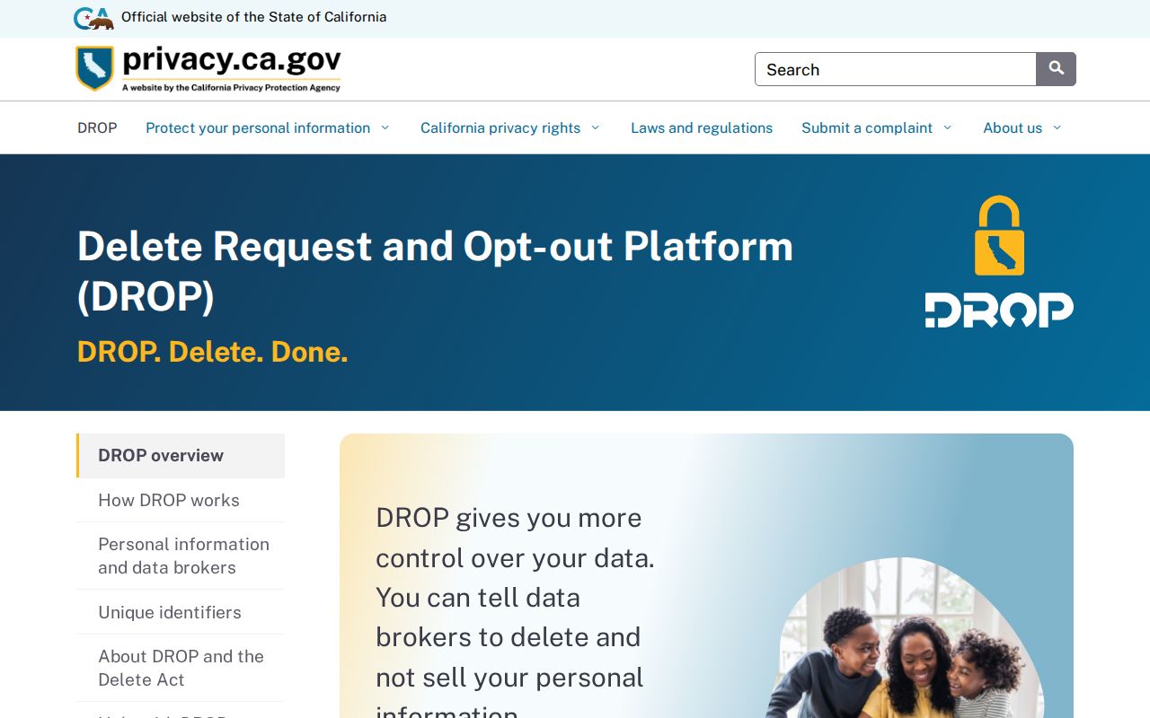 Temecula neighbors California DROP deletion platform