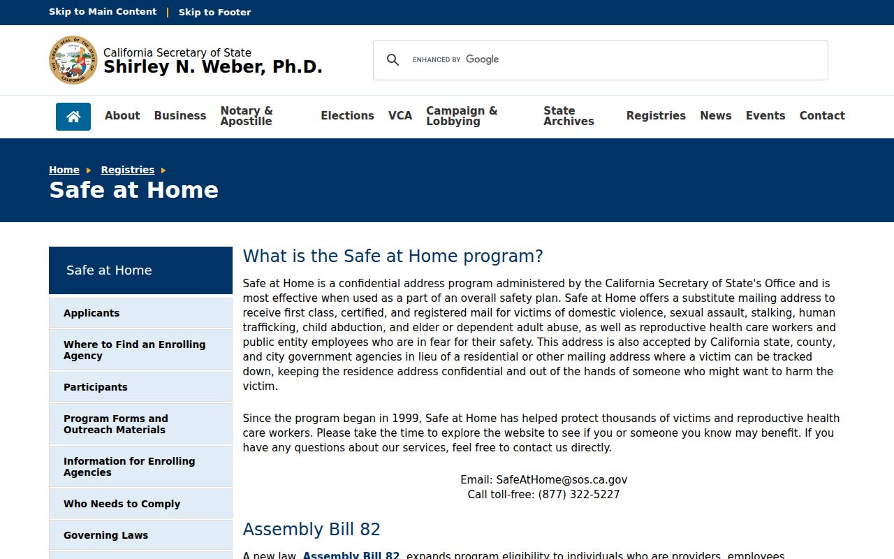 Temecula neighbors California Safe at Home address confidentiality program